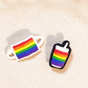彩虹 杯杯 Pridetone Rainbow 手作徽章別針 紀念禮物 情人節禮物