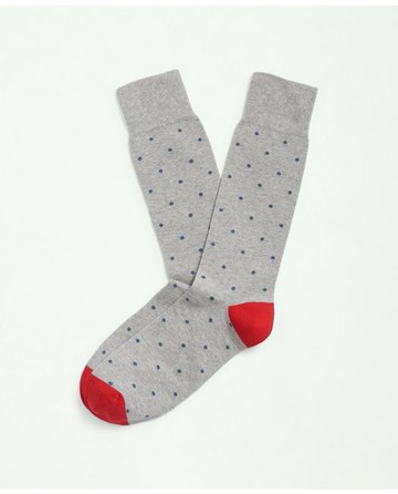 Brooks Brothers Men's Cotton Blend Dot Socks | Light Grey