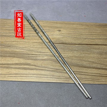 古玩雜項老銀器金銀器老銀筷子古董收藏民俗足銀老銀一對銀筷老貨