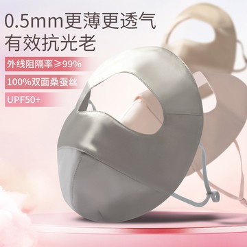台灣熱賣 100%蠶絲防曬麵罩遮全臉口罩防紫外綫藍光遮陽桑真絲女醫美臉基尼0501 9U5Z