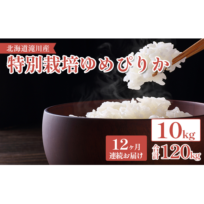 北海道滝川産 特別栽培ゆめぴりか 10kg 12ヶ月連続｜北海道 滝川市 特別栽培 米 お米 白米 ご飯 ゆめぴりか ユメピリカ 特別栽培米 定期便 連続お届け