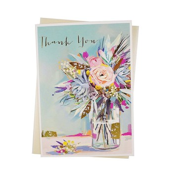 油彩插花【Ling Design-卡片 無限感謝】