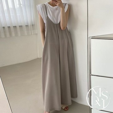 【MDMS】吊帶褲 連身褲 顯瘦 套裝 吊帶寬褲 寬褲 長褲 上衣 女 S126