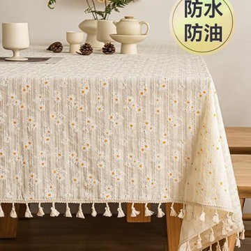 棉麻風桌布防水防油免洗布藝輕奢感長方形茶幾布2025新款餐桌
