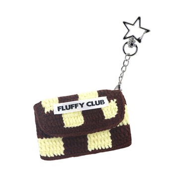 棋盤格編織卡夾 方格紋零錢包