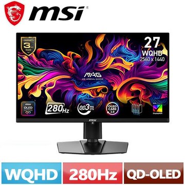 MSI微星 27型 MAG 271QP QD-OLED X28 電競顯示器