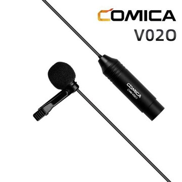 COMICA V02O XLR 48V 幻象電源全指向領夾式有線麥克風-1.8m