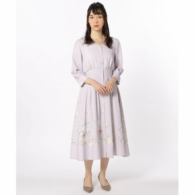 デビュー ド フィオレ Debut De Fiore パネルプリントミディワンピース ラベンダー 通販 Lineポイント最大get Lineショッピング