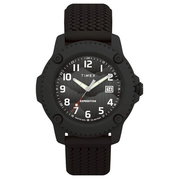 【TIMEX】天美時 Expedition Timber 42 毫米 矽膠錶帶腕錶(黑 TXTW4B34800)
