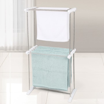 優質生活 迷你雙層曬衣架  46 x 30 x 94 cm  銀色 + 白色