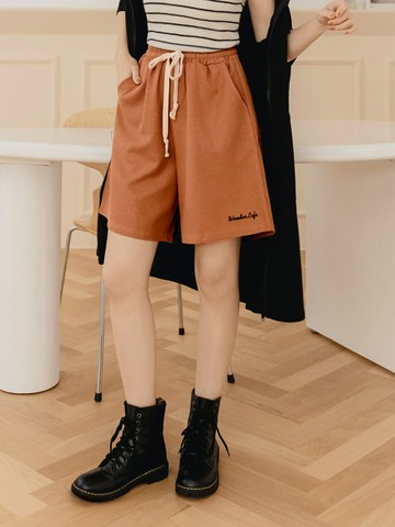 可成套華夫格腰鬆緊寬鬆短褲