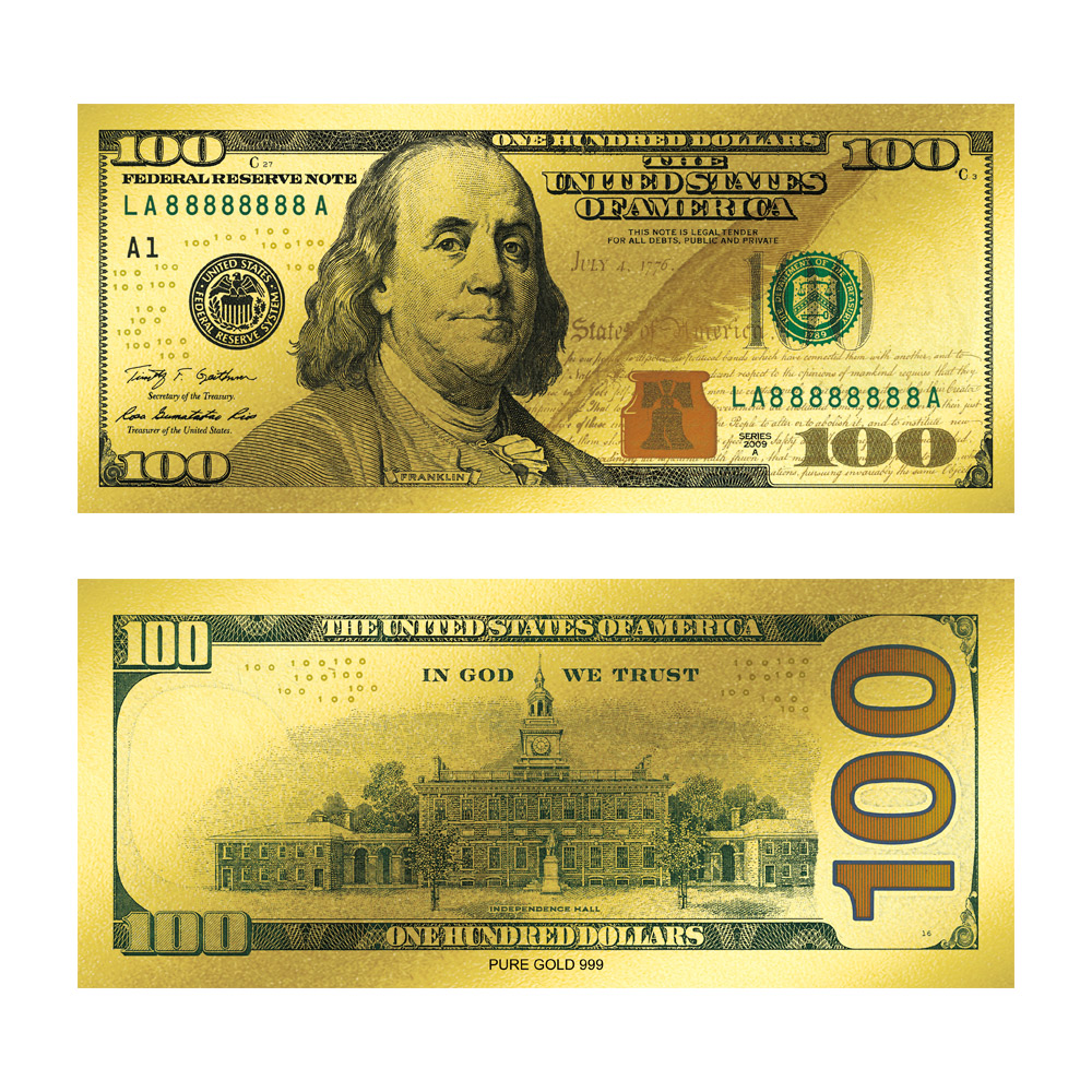 黃金鈔票新版一百元100元純金紀念美鈔美元美金推薦| PChome 24h購物| LINE購物