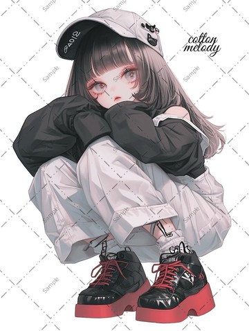 original sticker no.1282 人物貼紙 原創貼紙 人物貼紙 女孩貼紙 原創人物貼紙