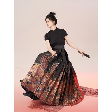 赤羽織造司原創明制漢服夏季馬面裙套裝2025新款搭配上衣平時可穿