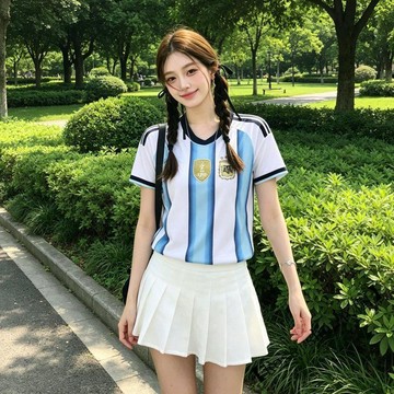【台灣出貨】🍋26世界盃阿根廷女款球衣 巴西球服德國隊世界盃球賽應援服短袖上衣 足球服 足球衣 世界盃足球T恤女
