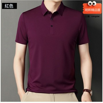 【商務休閒】男士Polo衫 短袖T恤 商務T恤 休閒上衣 翻領純棉 透氣吸汗 免燙抗皺 中年男士商務通勤 一件代發
