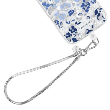 Kate Spade 精品手機掛鍊 掛繩 銀色