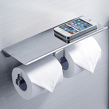 BOSS D-415銅雙筒衛生紙架+置物平台