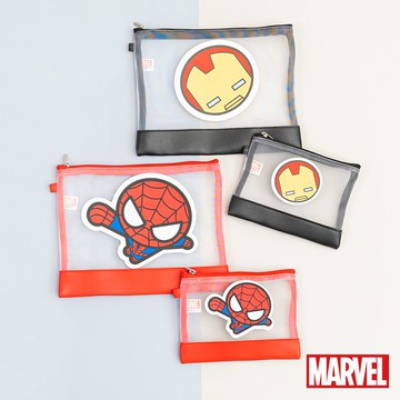 漫威｜漫威拼接網紗收納2件組 鋼鐵人 美國隊長 蜘蛛人 資料袋 文件袋 文具 CA679 迪士尼