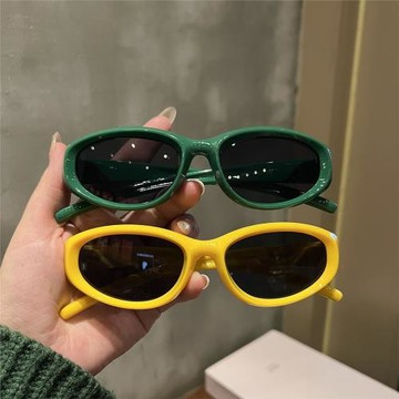 聞派復古貓眼太陽鏡黃多色可選墨鏡女款歐美個性簡約亮色系時尚