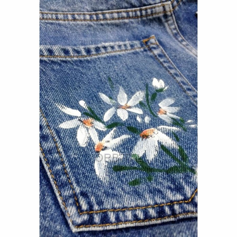 美品 ミュウミュウ 花柄 フラワー ロゴ パンツ レディース