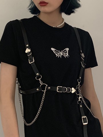 腰鏈背帶鏈條女暗黑朋克腰帶腿環皮帶裝飾裙子辣妹夏季腰封