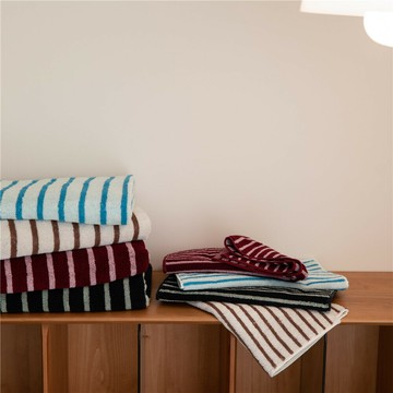 『百貨屋二號』中條紋簡約純棉毛巾洗臉家用柔軟成人吸水純棉簡約男女洗澡浴巾