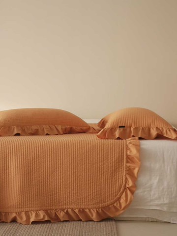 極簡系列床蓋三件套-杏橙光