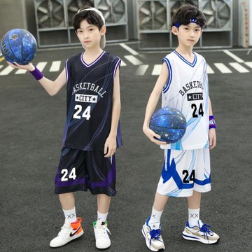 24號科比帥氣速干訓練兒童籃球服