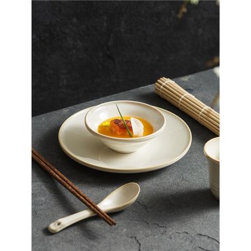 窯變陶瓷斗笠吃米飯碗家用日式酒店飯店商用擺臺一人食餐具四件套