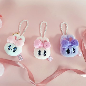 【Esther Bunny艾絲樂小兔】珠鍊絨毛吊飾 全3款