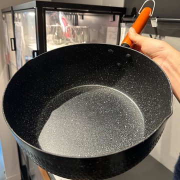 黑色雪平鍋小炒鍋24cm電磁爐燃氣專用大號奶鍋單柄湯鍋不粘鍋平底