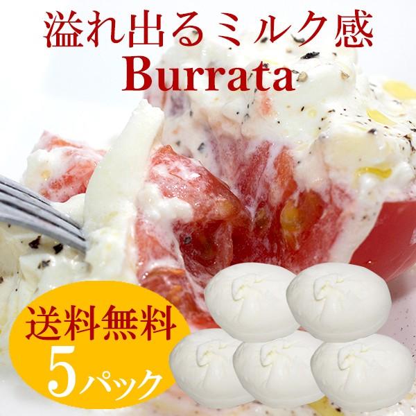 5パックセット モッツァレラ ブッラータ 100g×5パック イタリア産 冷凍 チーズ ブラータ 送料無料