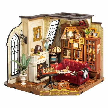 Rolife若來 凱薩琳的復古客廳 手工DIY小屋藝術屋 DIY 微縮模型屋 拼裝積木 生日禮物