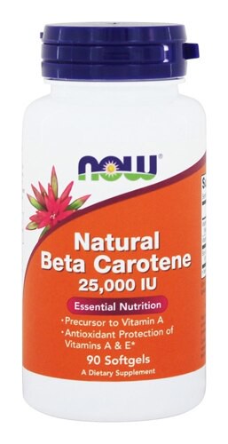 NOW Foods Natural Beta Carotene 25000 IU - 90 Softgels