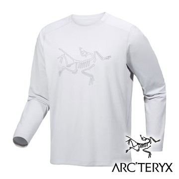 【Arc'teryx 始祖鳥】男Cormac Logo圓領快乾長袖衫『沉靜雜灰/太空灰』X008452 戶外 露營 登山 健行 休閒 時尚 圓領 快乾 長袖 上衣