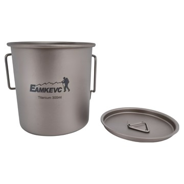 EAMKEVC 伊凱文 純鈦蝴蝶手把杯 - 300ml  銀色  1個