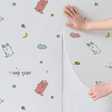 3d立體墻貼自粘墻紙純色硅藻泥臥室溫馨裝飾客廳墻面防水防潮貼紙