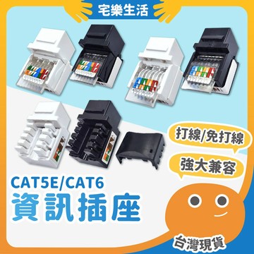 【😉台灣出貨 信號增強】資訊插座 超五類 六類 模塊 免工具打線 插座 CAT5E CAT6 免打線 打線 網路模塊