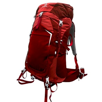 DIBOTE 迪伯特 專業登山休閒背包 鋁合金支撐背架 55L  紅色  大號