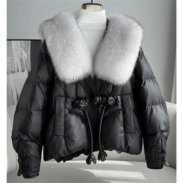 【巴黎精品】現貨+預購 頂級真狐狸毛領真羽絨外套白鴨絨外套羽絨衣秋冬大碼休閒女裝-中式女外套2色a1ld6