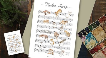 neko song貓咪之歌偽樂譜五線譜海報