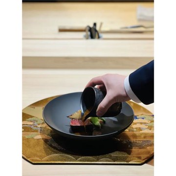 現貨日料高端日本進口漆器日式會席餐墊omakase日料餐具半月托盤