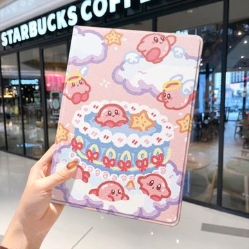 星之卡比2021款ipad9保護套pro2020蘋果mini6外套ipod迷你4殼air5適用2平板3帶筆槽九第10代三折2022日系女生