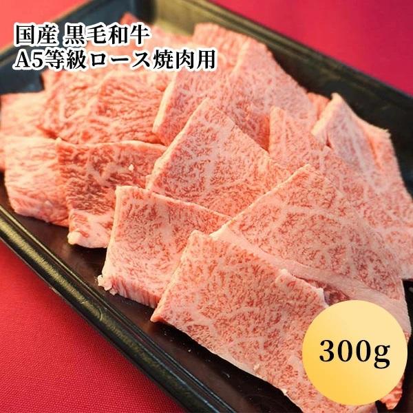 国産 黒毛和牛 A5等級ロース焼肉用（300g）(１〜２人前)