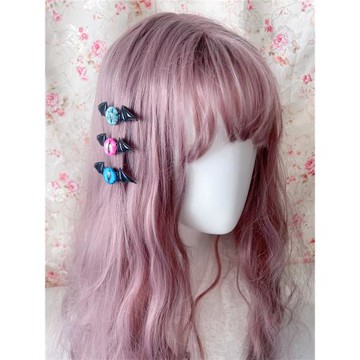 白鯨 萬圣節暗黑酷颯大眼怪惡魔翅膀發夾邊夾頭飾Lolita搞死飾品