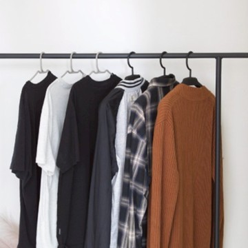 Wanadone 鐵製移動式衣架 1層  黑色  120 x 40 x 145cm