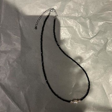 ubao手工自制天然尖晶石珍珠項鏈小眾設計極細疊戴鎖骨鏈ins