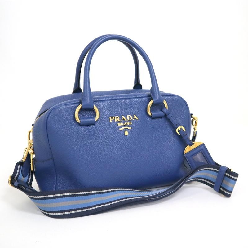 PRADA】プラダ ミニボストンバッグ ヴィッテロ フェニックス ブルー レザー 1BB086【中古】【代金引換不可】/tg1375 |  LINEブランドカタログ