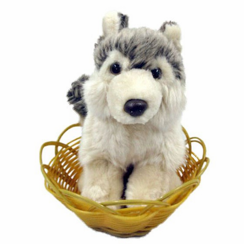 あすつく シベリアンハスキー ぬいぐるみ 座り 小 カゴ入り 犬 おもちゃ お誕生日 ギフト プレゼント 犬屋 通販 Lineポイント最大0 5 Get Lineショッピング